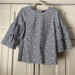 J.crew factory floral ruffle sleeve top